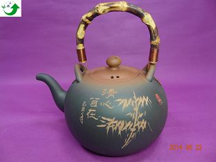 黑漸層紫砂陶壺產品圖